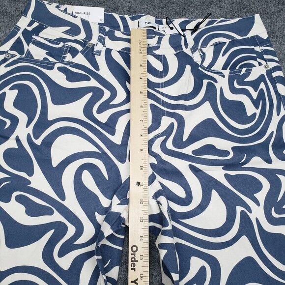 Rue21 Jeans Womens Plus 1X Blue Denim Skate Straight Leg Stretch High Rise New - Picture 7 of 12